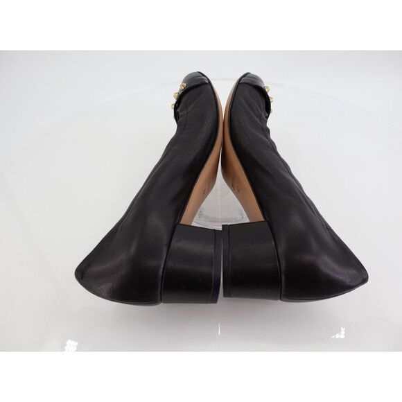 AGL Studded Leather Pump Block Heel Pointed Toe Size 42 12 Slip On Shoes Career - Picture 8 of 13